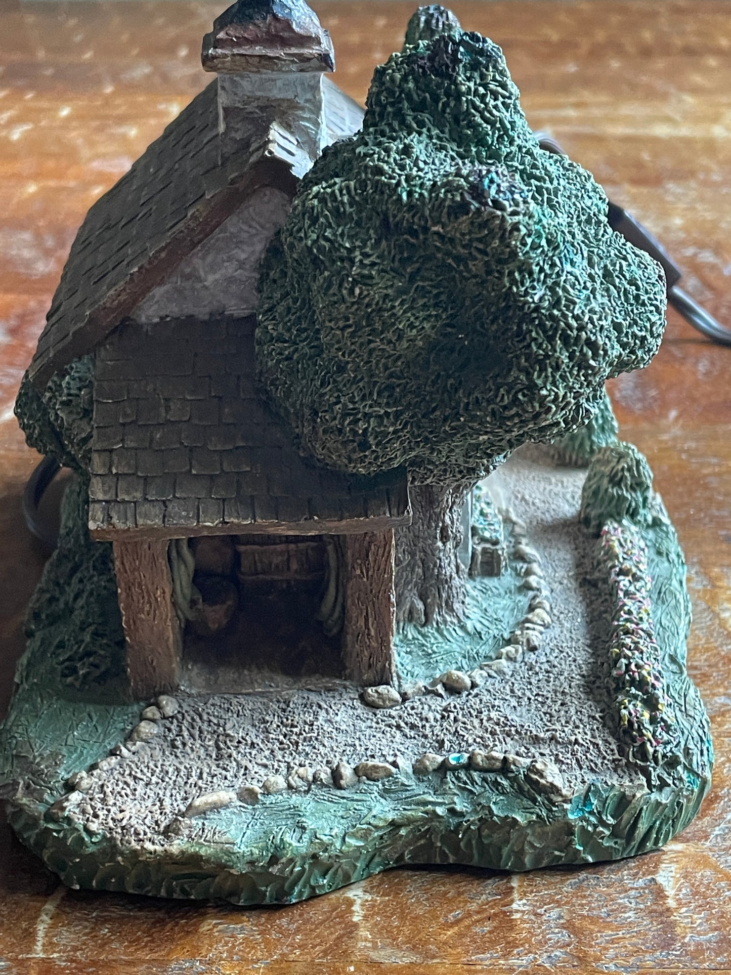 "Groundkeeper's Cottage" Lighted Ceramic piece Hand Signed by John Hopkins 1985