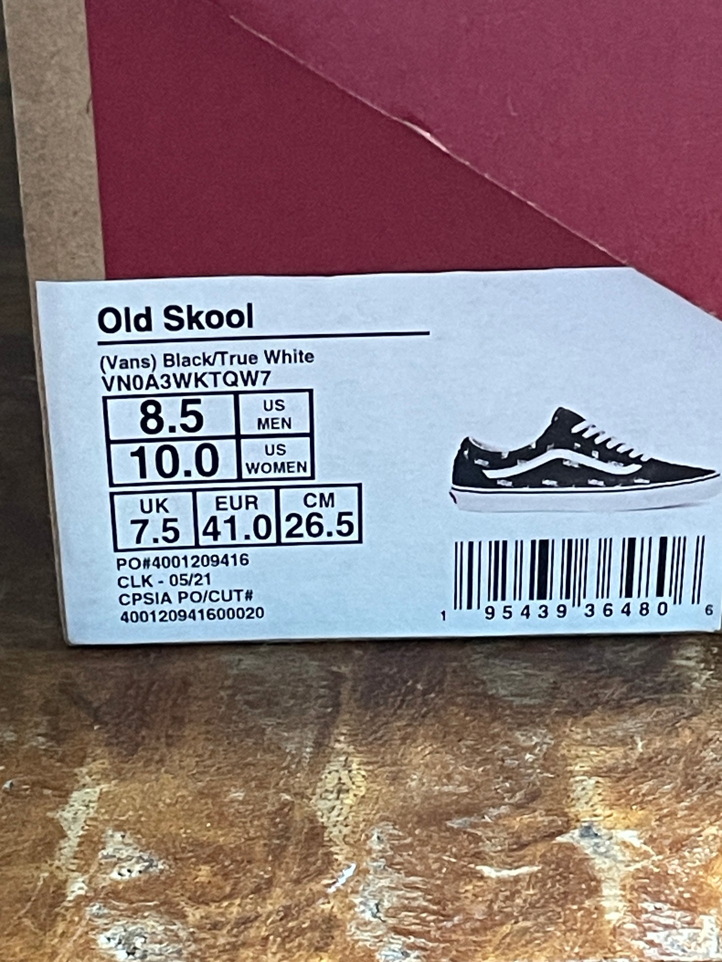 Vans Skate Old Skool - Logo'd Black/True White - sz 8.5