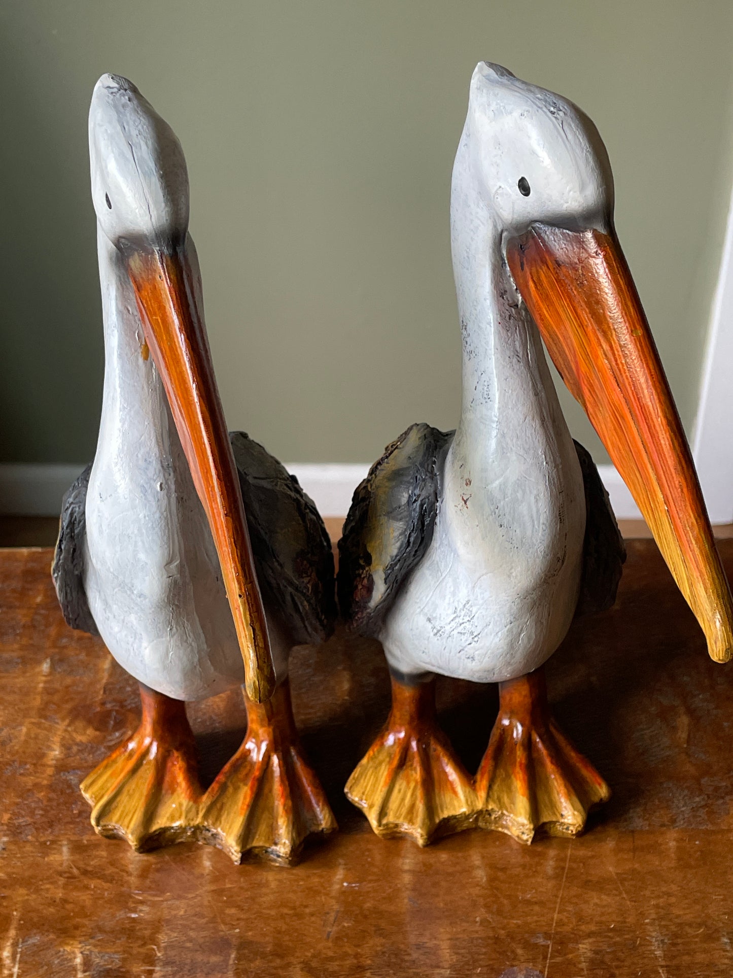 Coastal Beach House resin pelican 12 inch (Pair)
