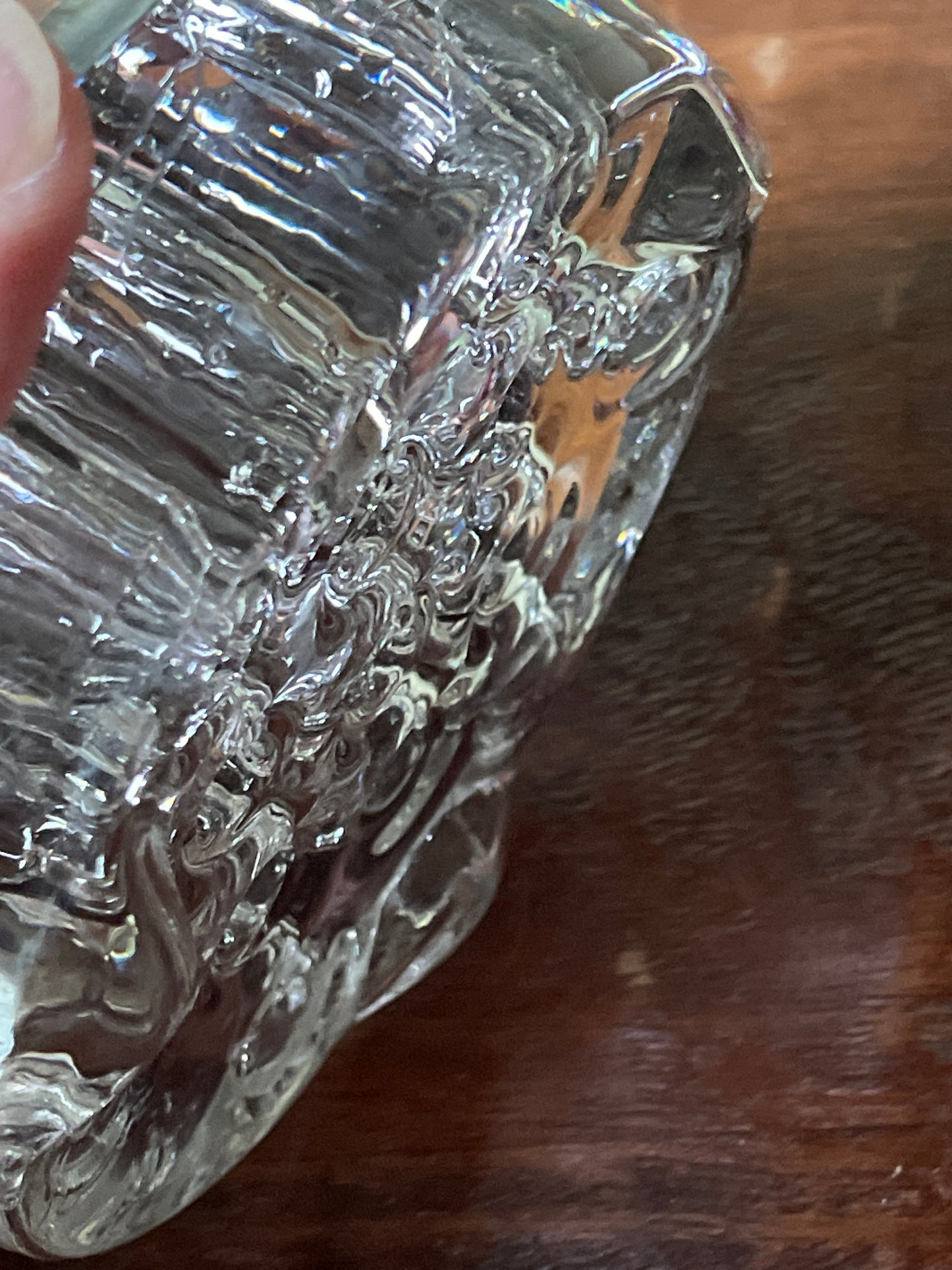 Large Vintage Clear Glass 13 Hole Flower Frog