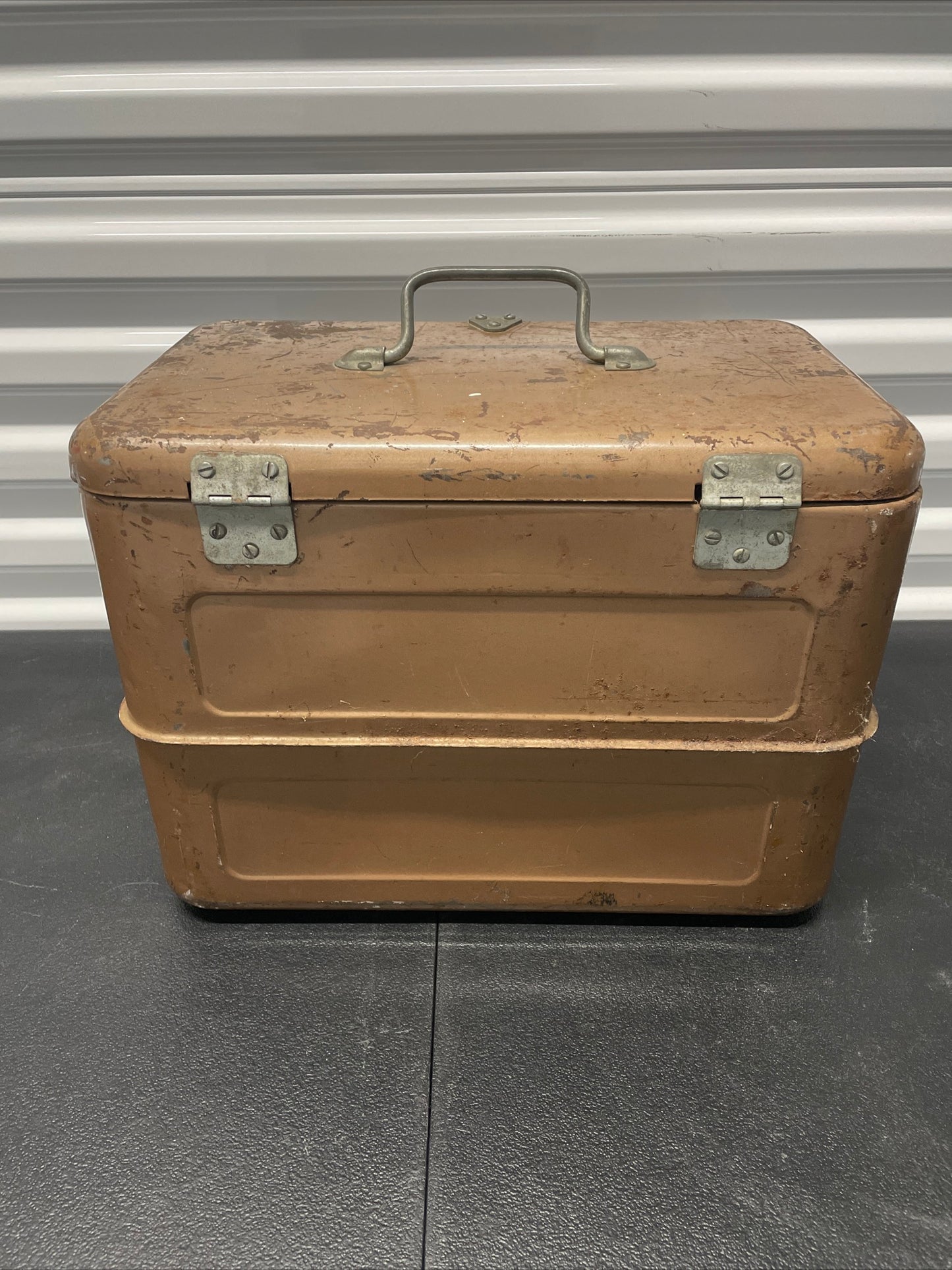 Vintage "Little Brown Chest" Ice box cooler by Hemp & Co. - 1950's - All metal