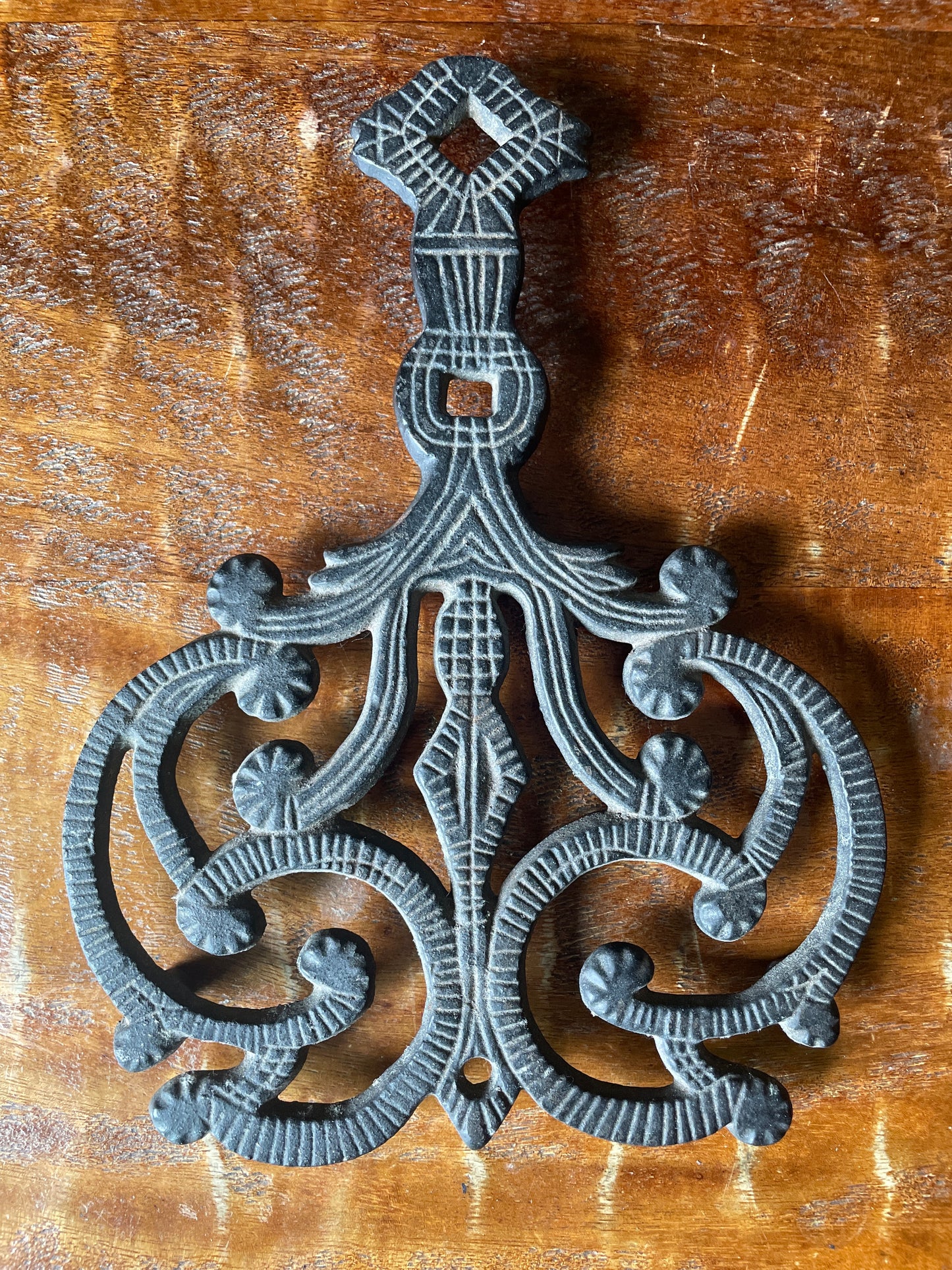 Vintage Black Cast Iron Trivet Butterfly