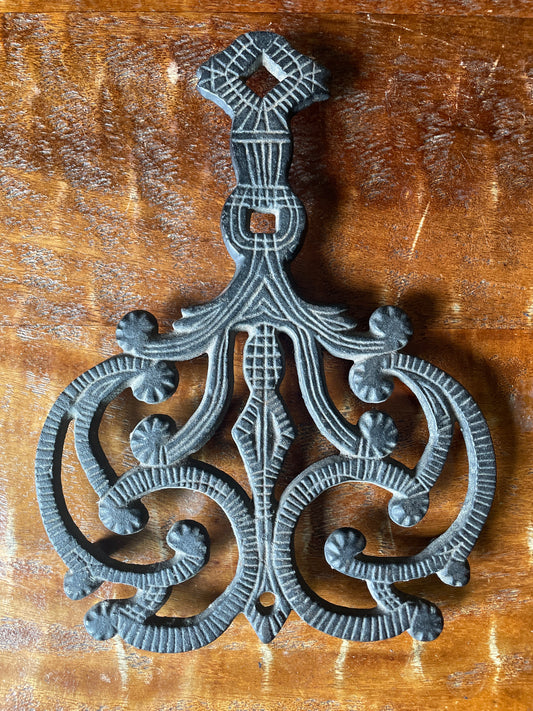 Vintage Black Cast Iron Trivet Butterfly