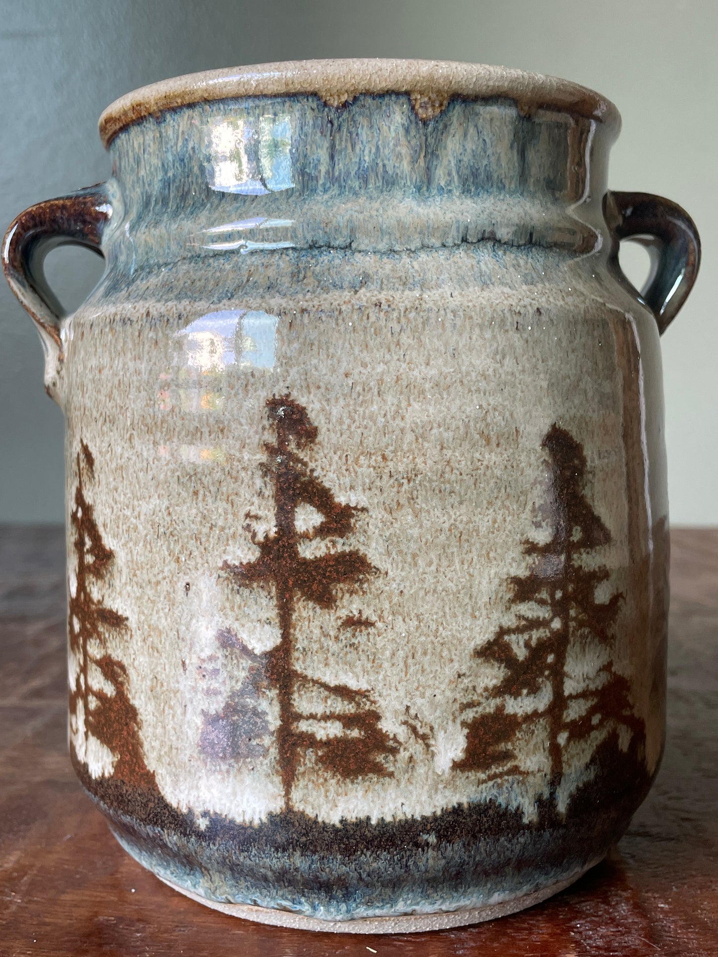 Vintage Studio Pottery Crock signed