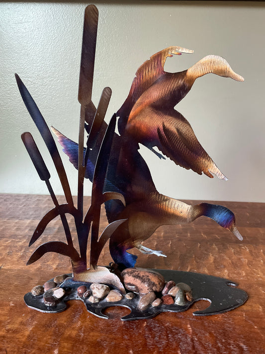 Fusion Metal Works Duck metal sculpture