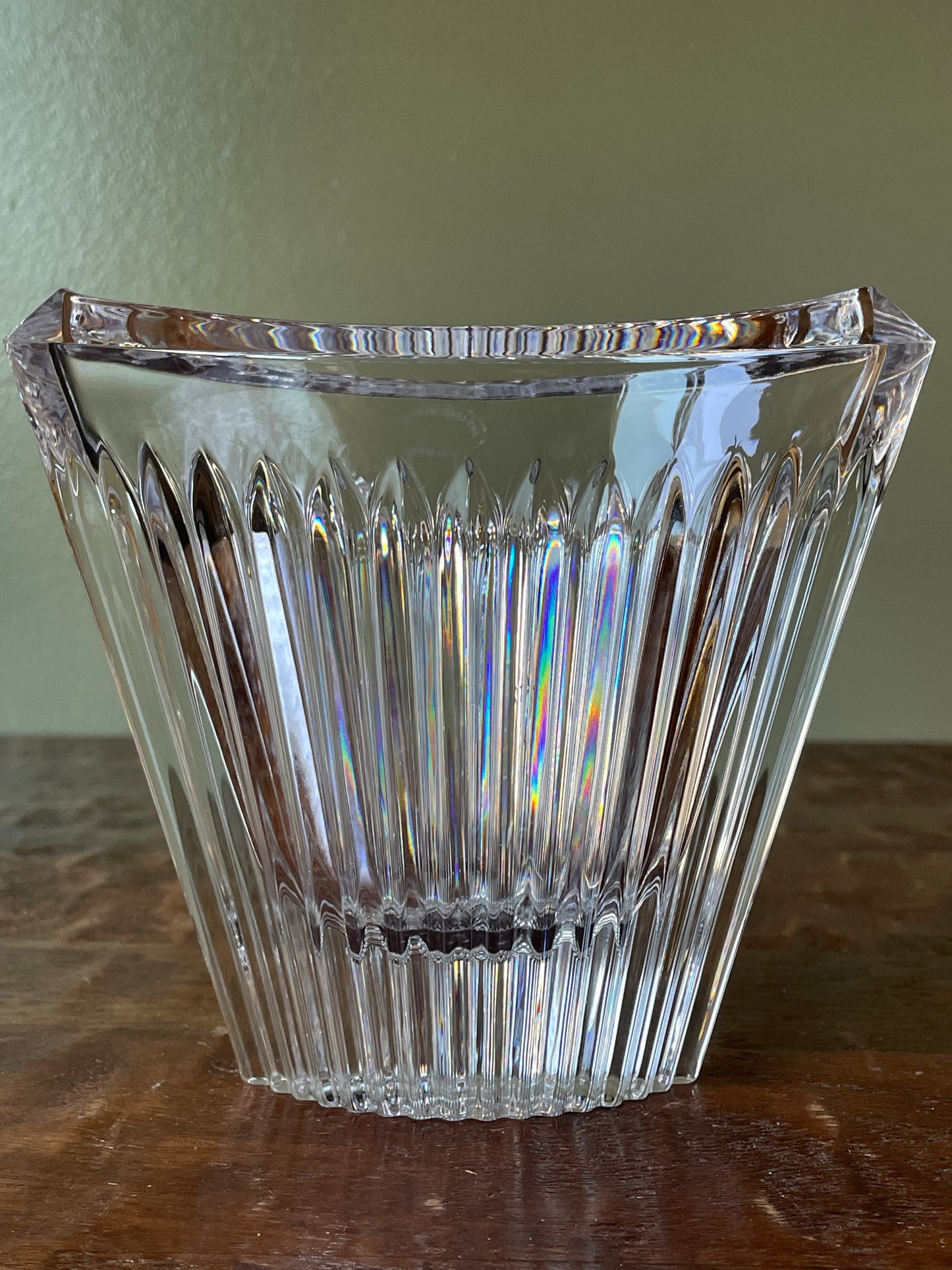 Mikasa Slovenia Lead Crystal Art Deco Style Meridian Pocket Vase 6”