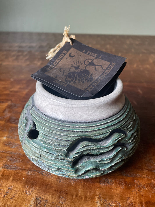 Hawaiian Petroglyph Raku Volcanic Maui Signed Art Pottery Vase 2006