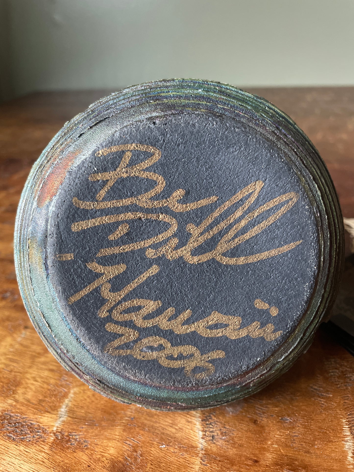 Hawaiian Petroglyph Raku Volcanic Maui Signed Art Pottery Vase 2006