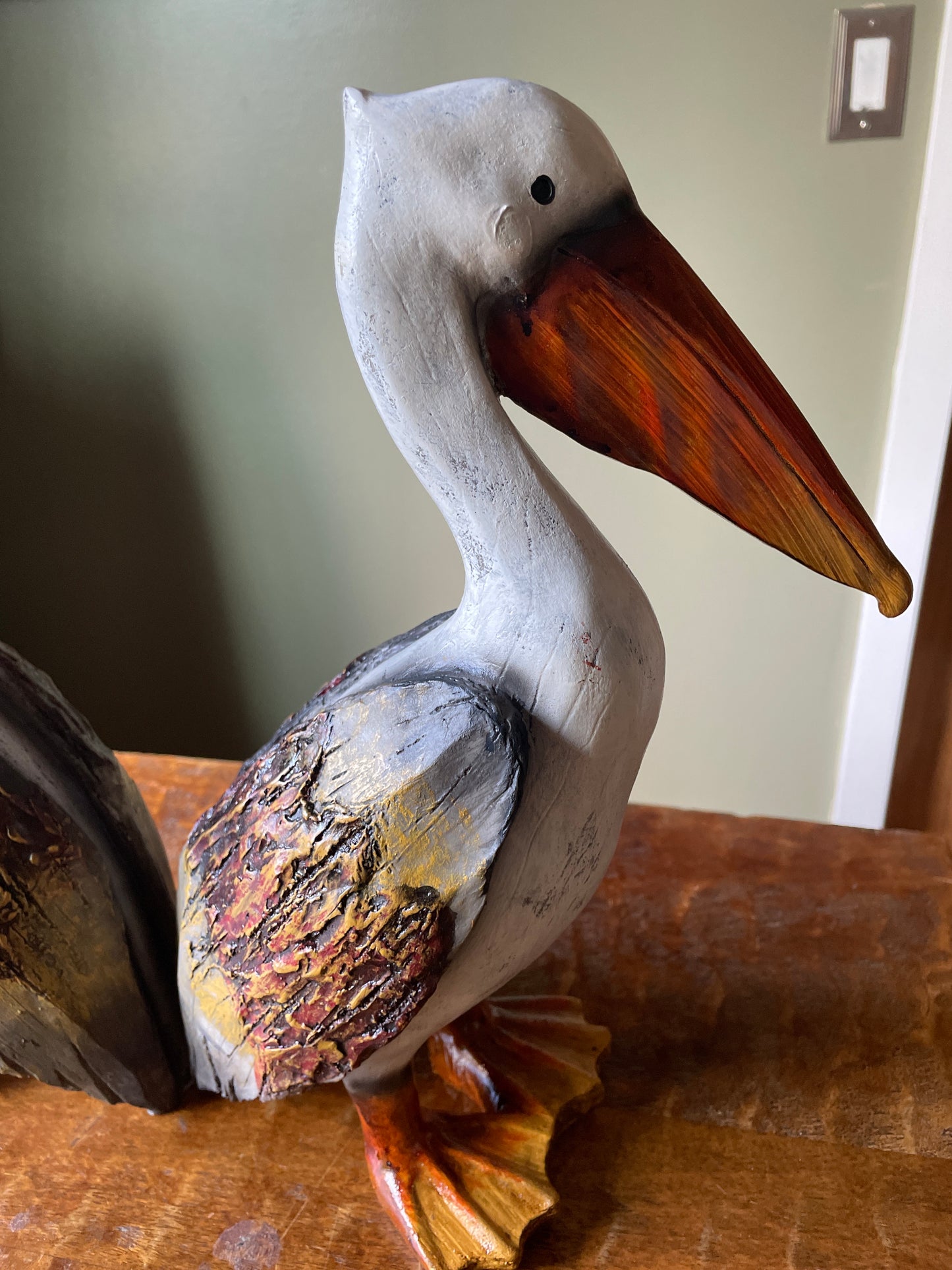 Coastal Beach House resin pelican 12 inch (Pair)