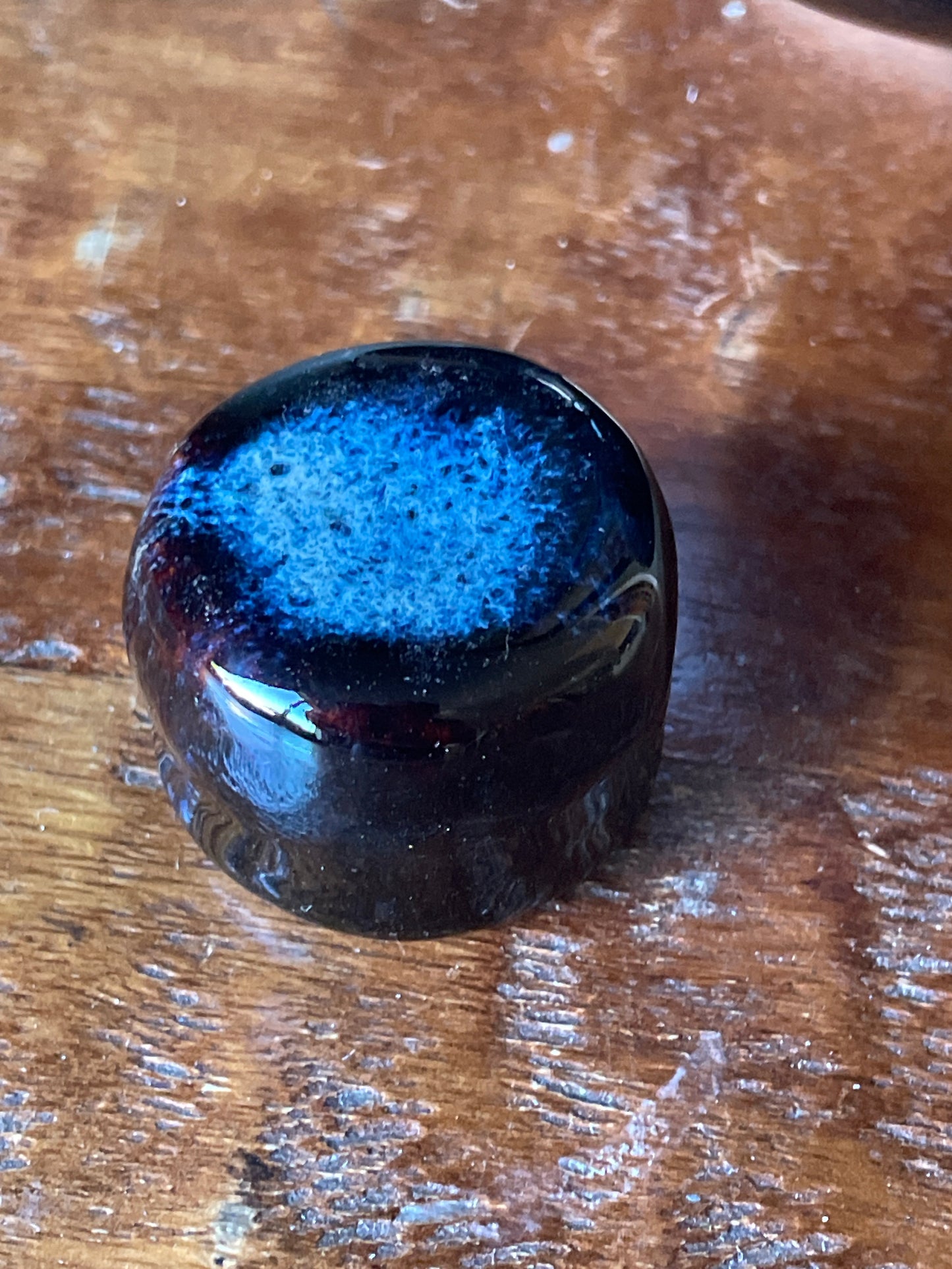 Vintage 1983 Nooksack Bottle Screw Top Blue/Black Glaze Studio Pottery