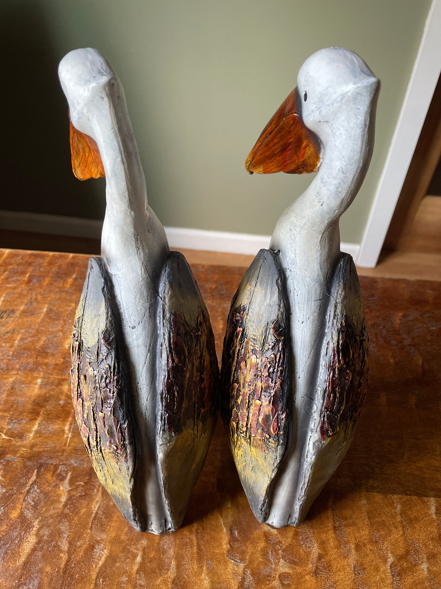 Coastal Beach House resin pelican 12 inch (Pair)