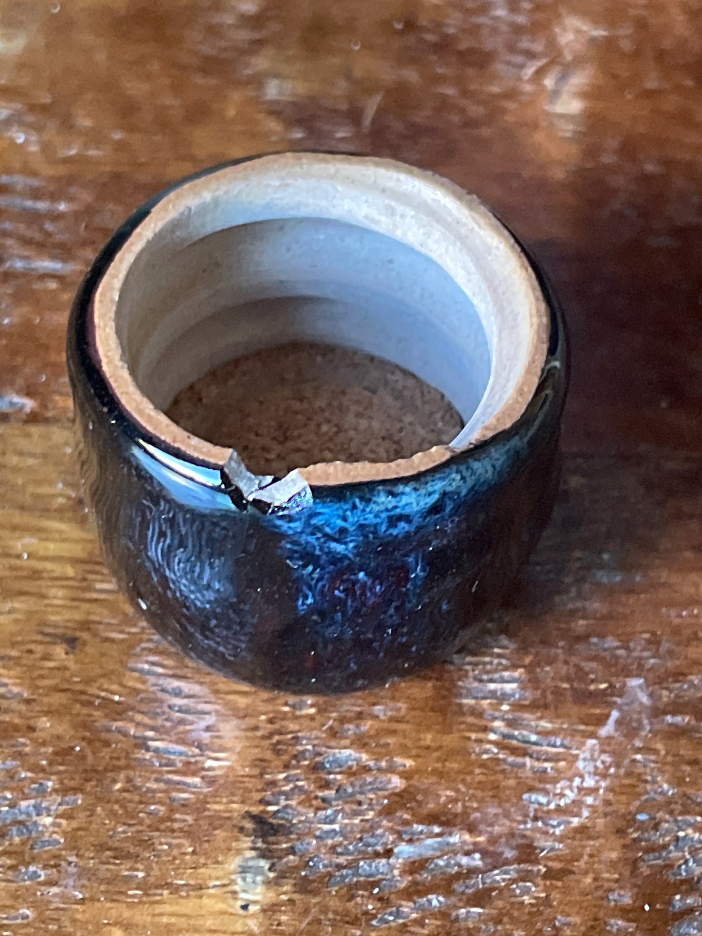 Vintage 1983 Nooksack Bottle Screw Top Blue/Black Glaze Studio Pottery