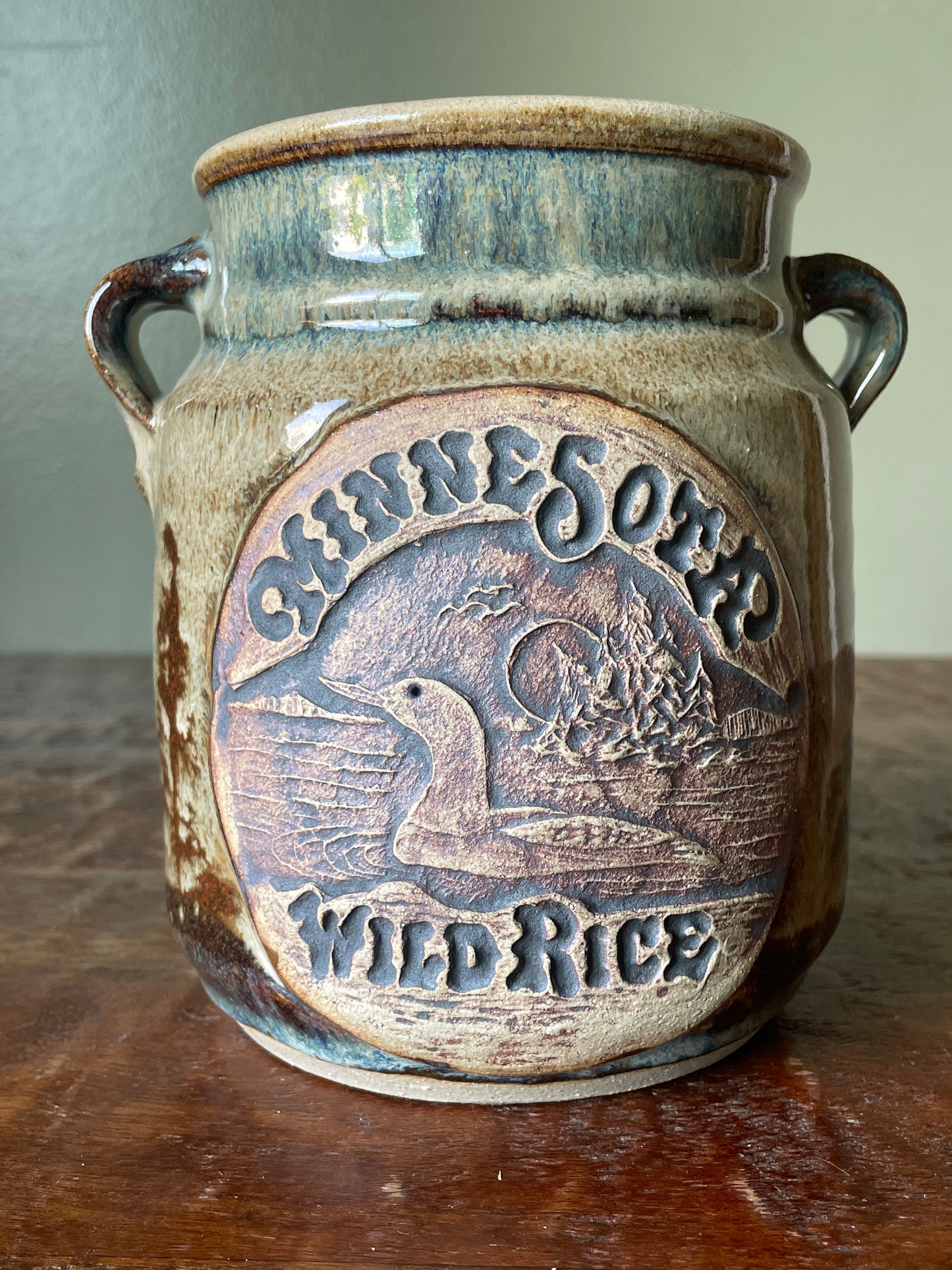 Vintage Studio Pottery Crock signed