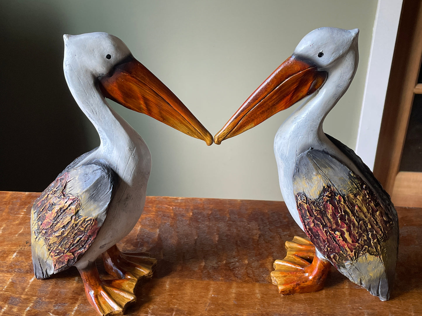 Coastal Beach House resin pelican 12 inch (Pair)