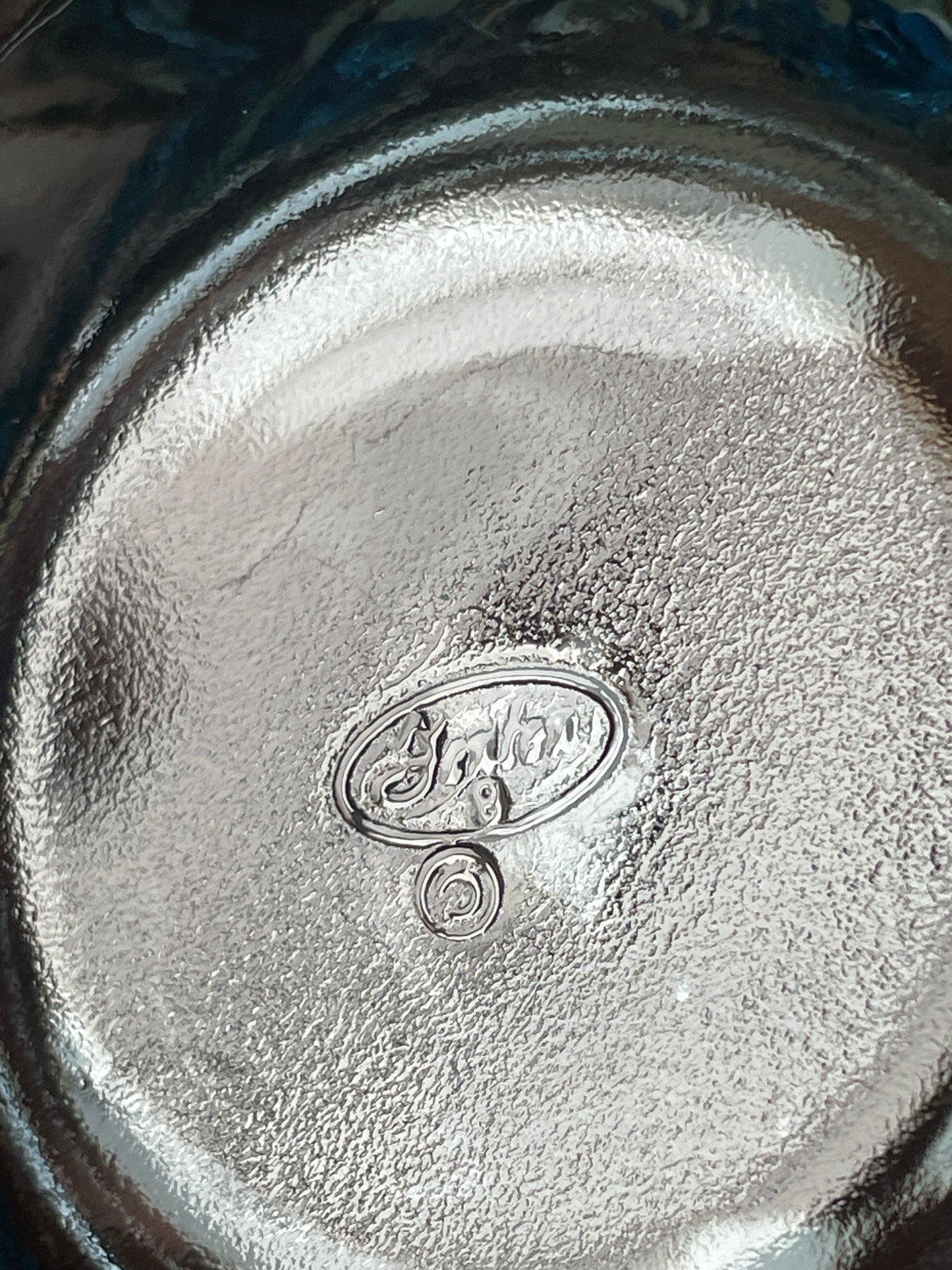 Vintage Fenton Blue Glass Candy Dish Paisley Swirl Design