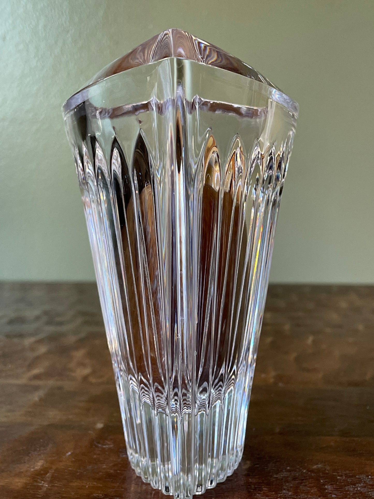 Mikasa Slovenia Lead Crystal Art Deco Style Meridian Pocket Vase 6”