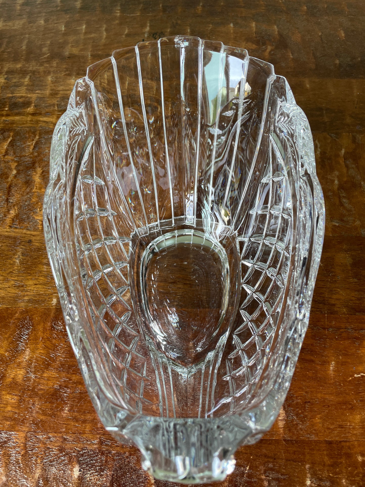 Marquis by Waterford Crystal Sled Bowl Centerpiece Machine Cut