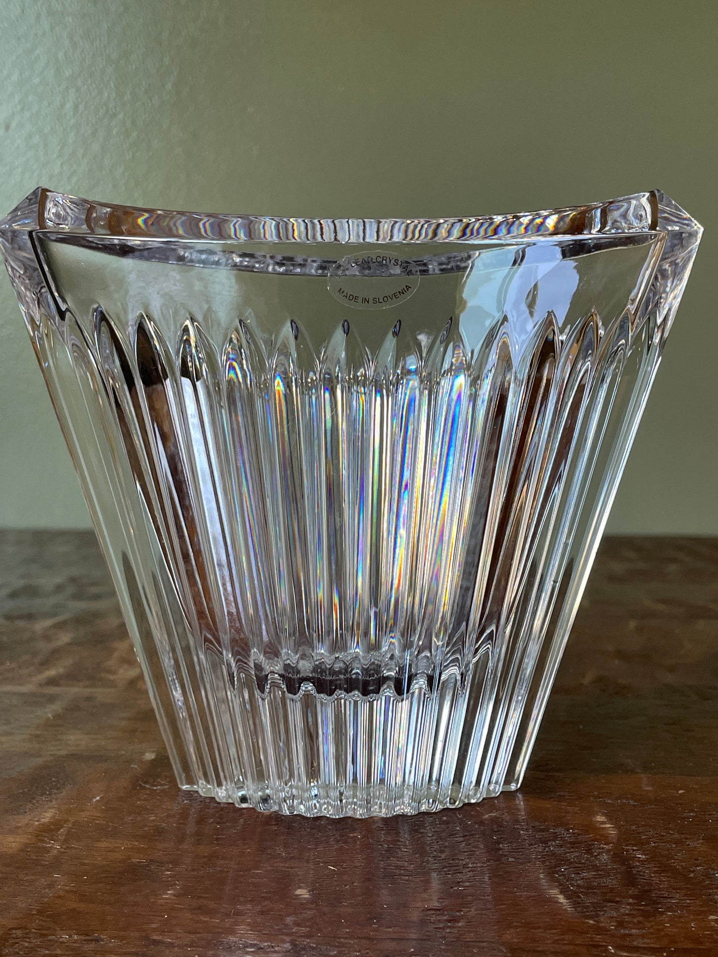 Mikasa Slovenia Lead Crystal Art Deco Style Meridian Pocket Vase 6”