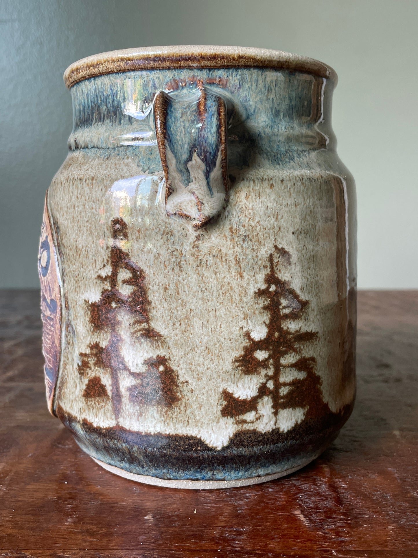 Vintage Studio Pottery Crock signed