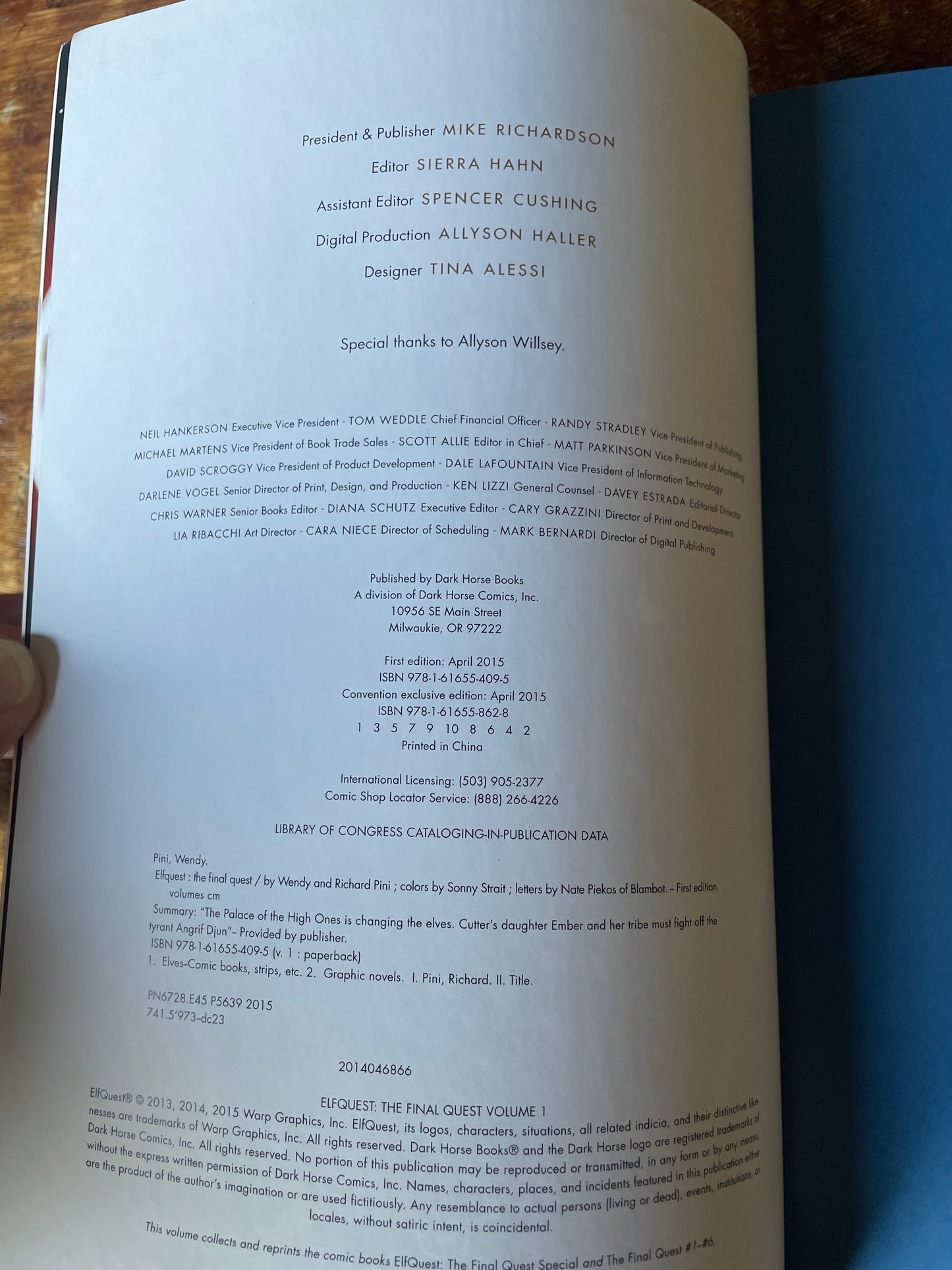 Elf Quest - The Final Quest Volume One - First Edition