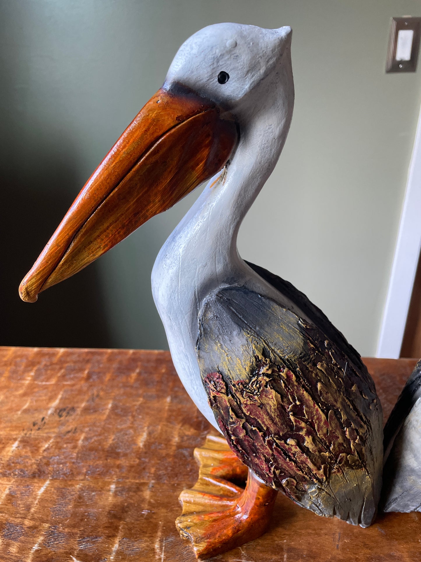 Coastal Beach House resin pelican 12 inch (Pair)