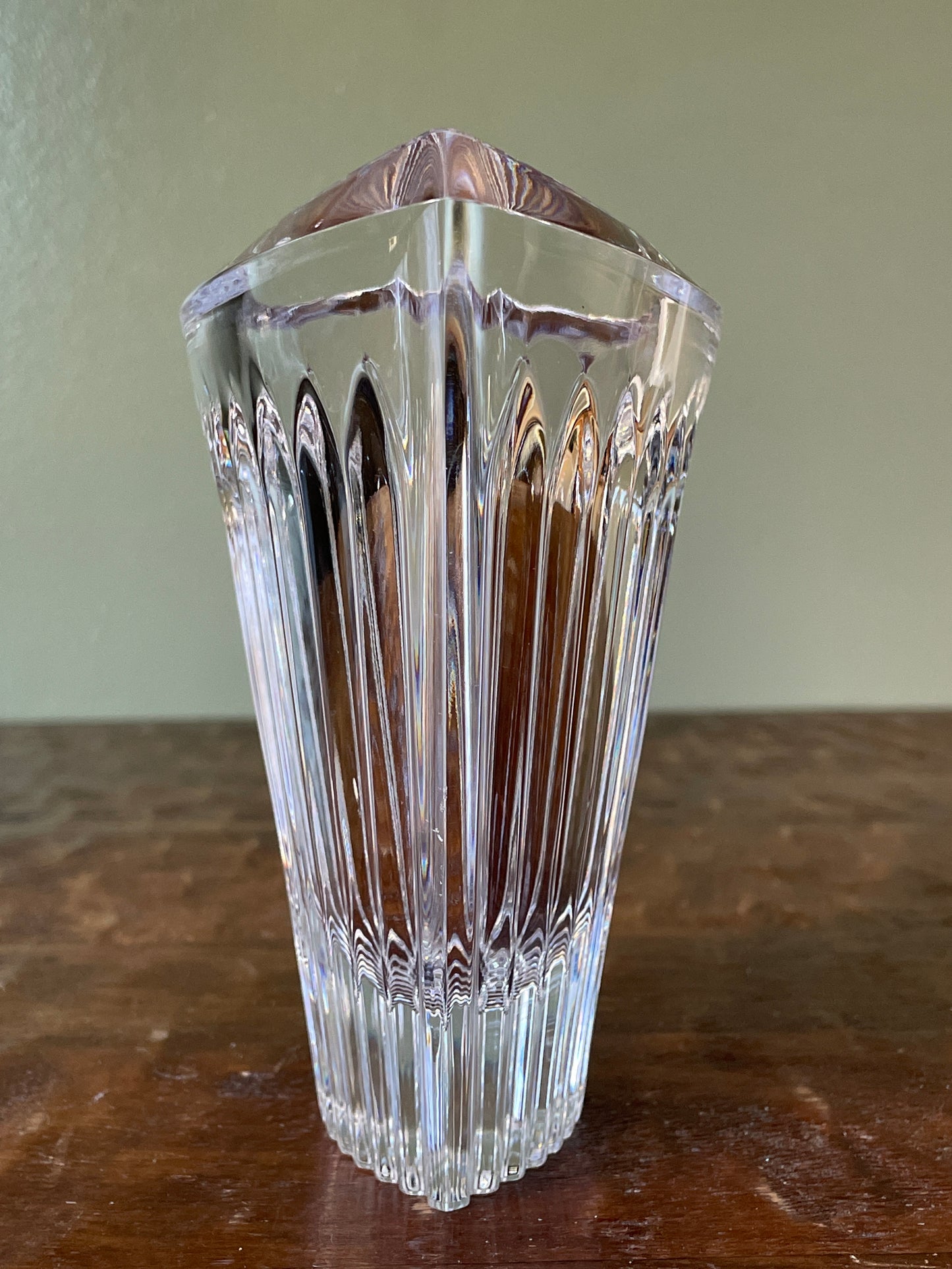 Mikasa Slovenia Lead Crystal Art Deco Style Meridian Pocket Vase 6”