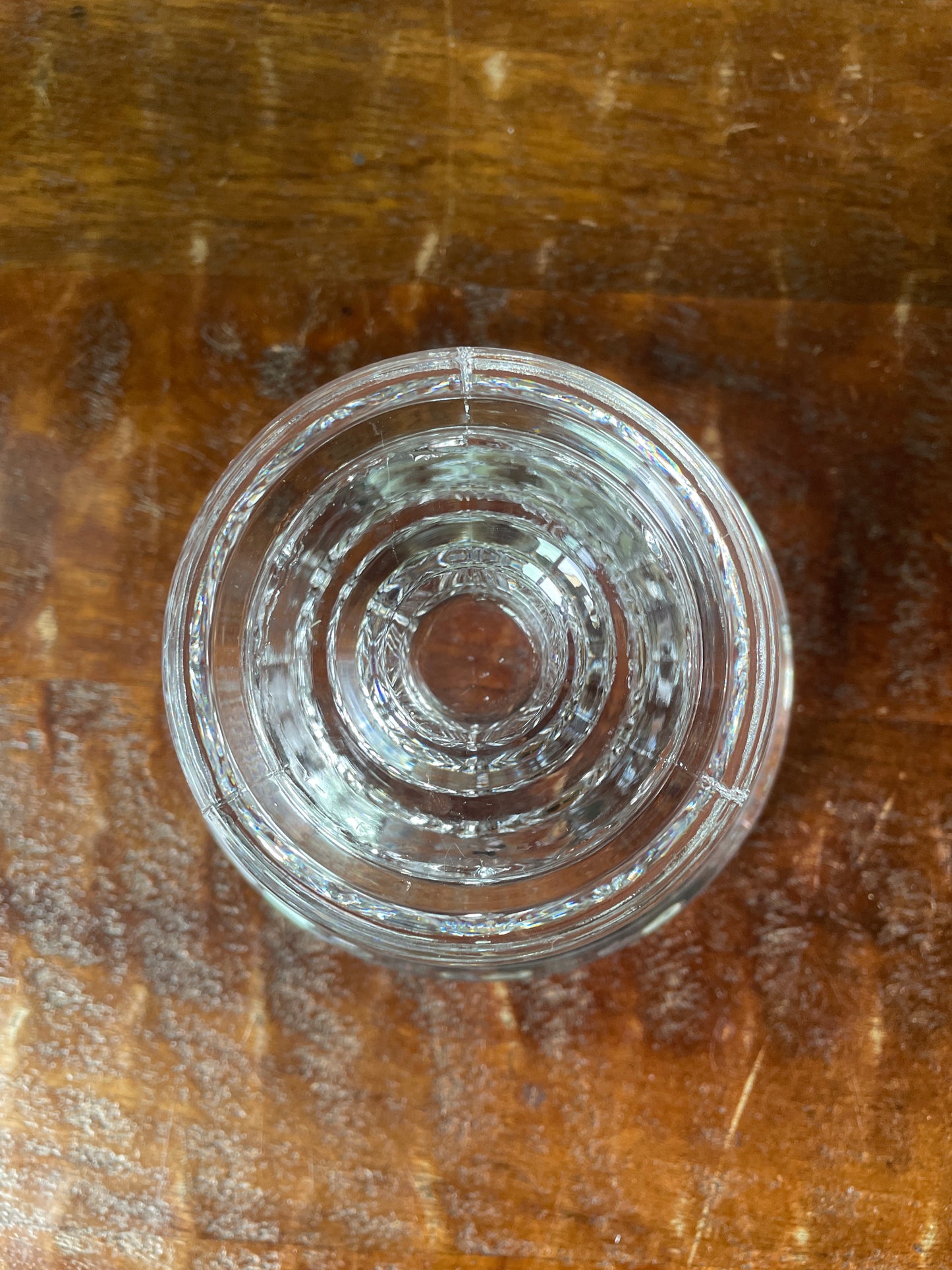 Vintage Cut Crystal Glass Hurricane Lamp Candle Holder 2-piece Diamond