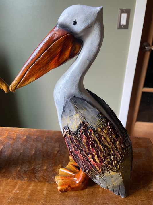Coastal Beach House resin pelican 12 inch (Pair)