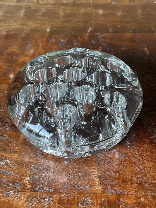 Large Vintage Clear Glass 13 Hole Flower Frog