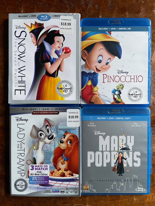Disney Blu-ray/DVD combo lot of 4