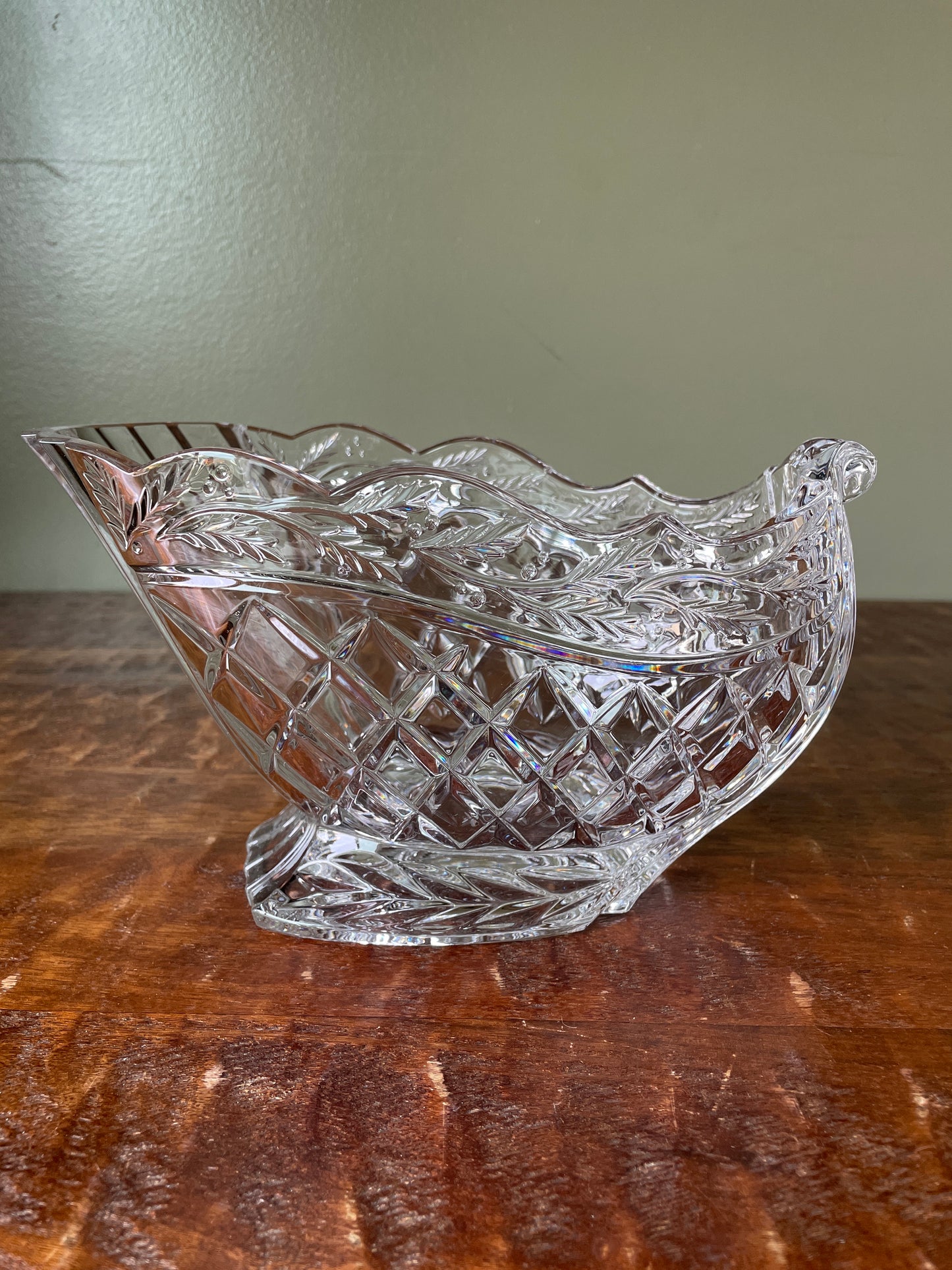 Marquis by Waterford Crystal Sled Bowl Centerpiece Machine Cut