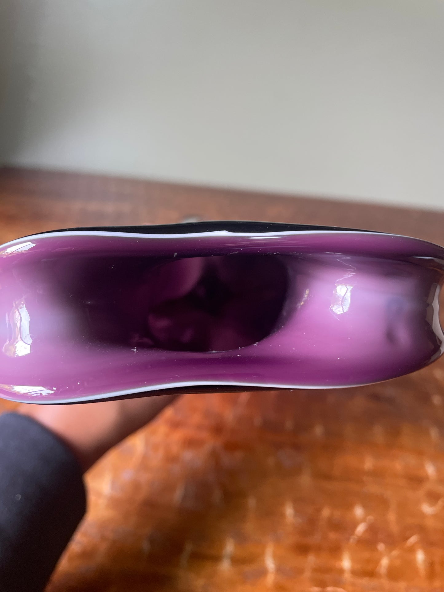 Handblown Purple With White Highlights Tall Vase